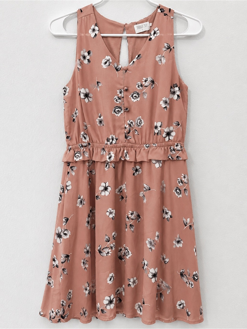 Sienna Sky Floral Maxi Dress Women’s Small Pink Rose Sleeveless Button Front